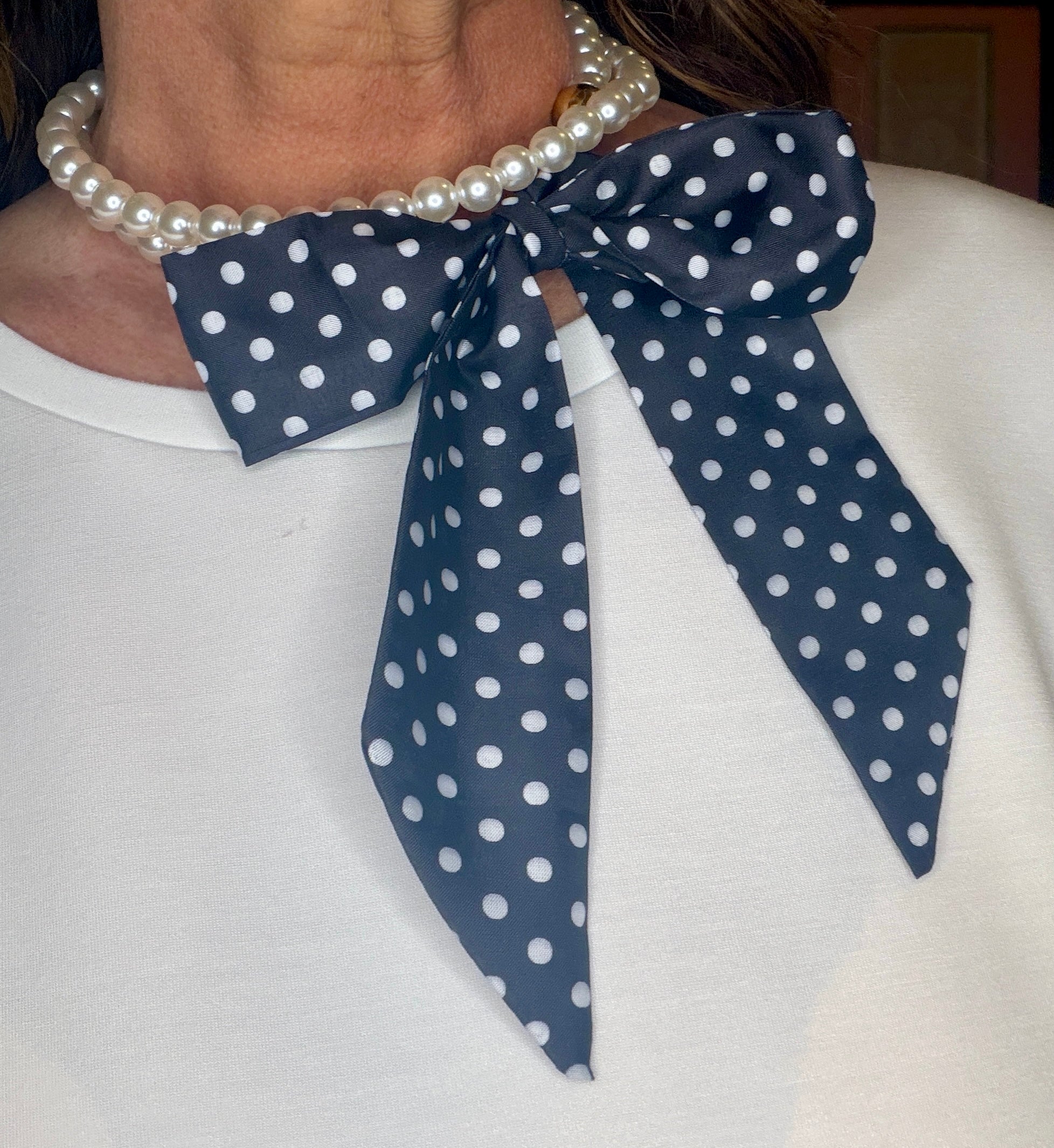 Pearl scarf lariat