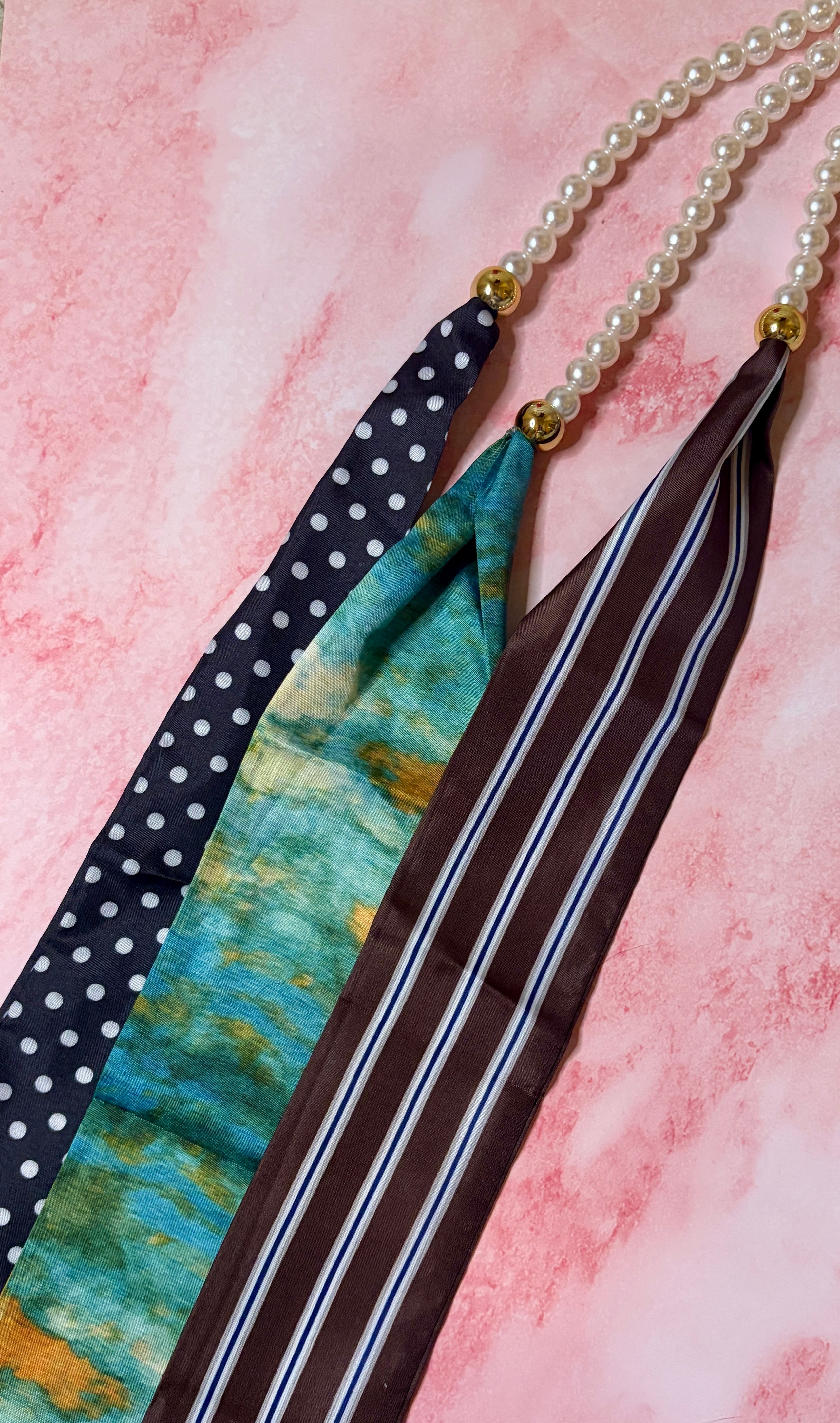 Pearl scarf lariat