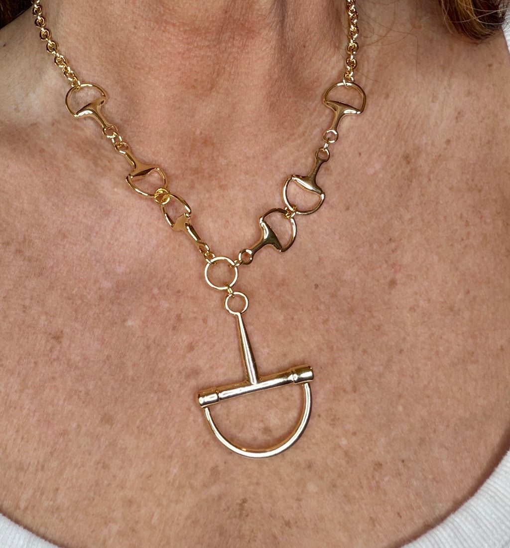 Gold Horsebit Pendant