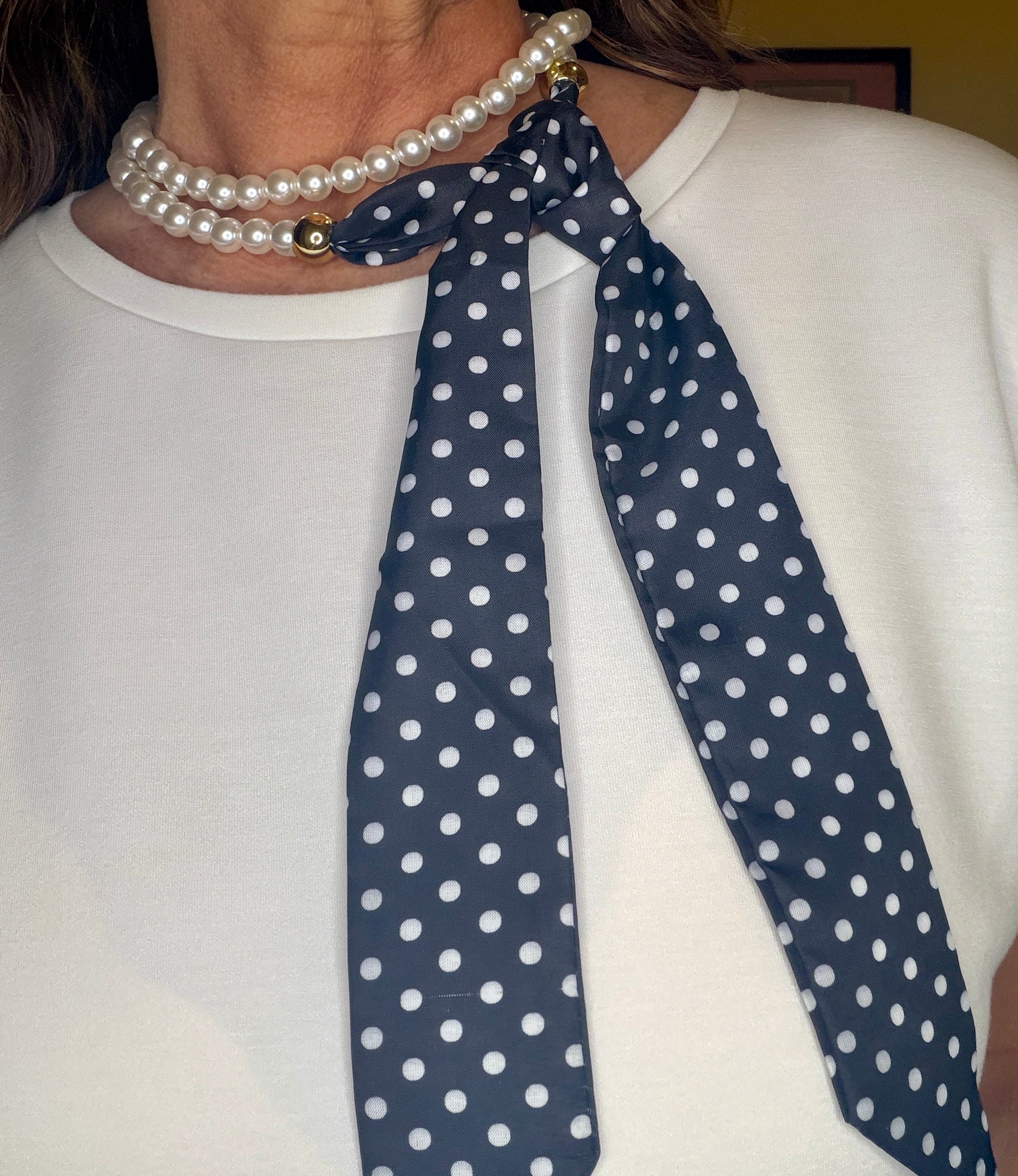 Pearl scarf lariat