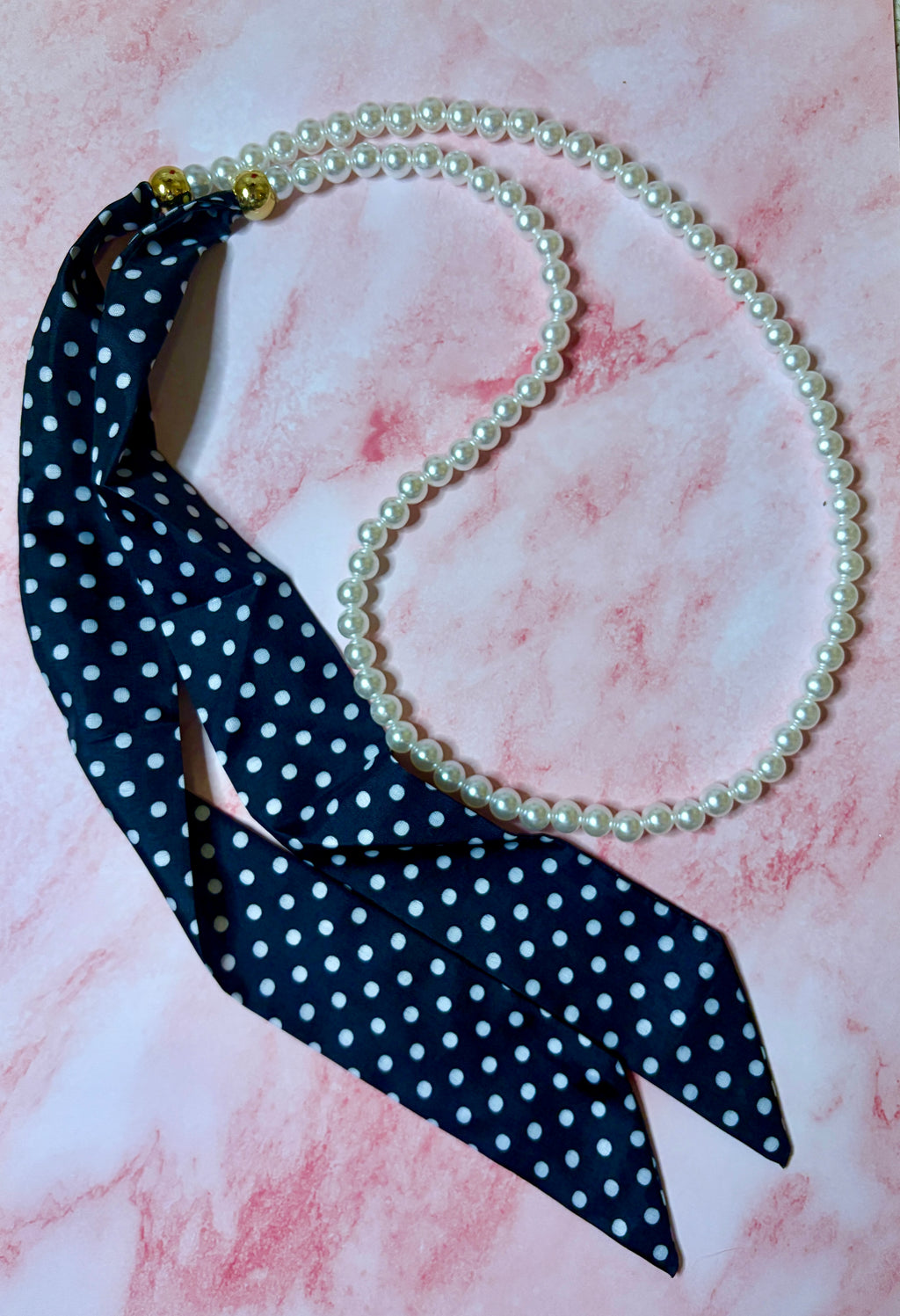 Pearl scarf lariat