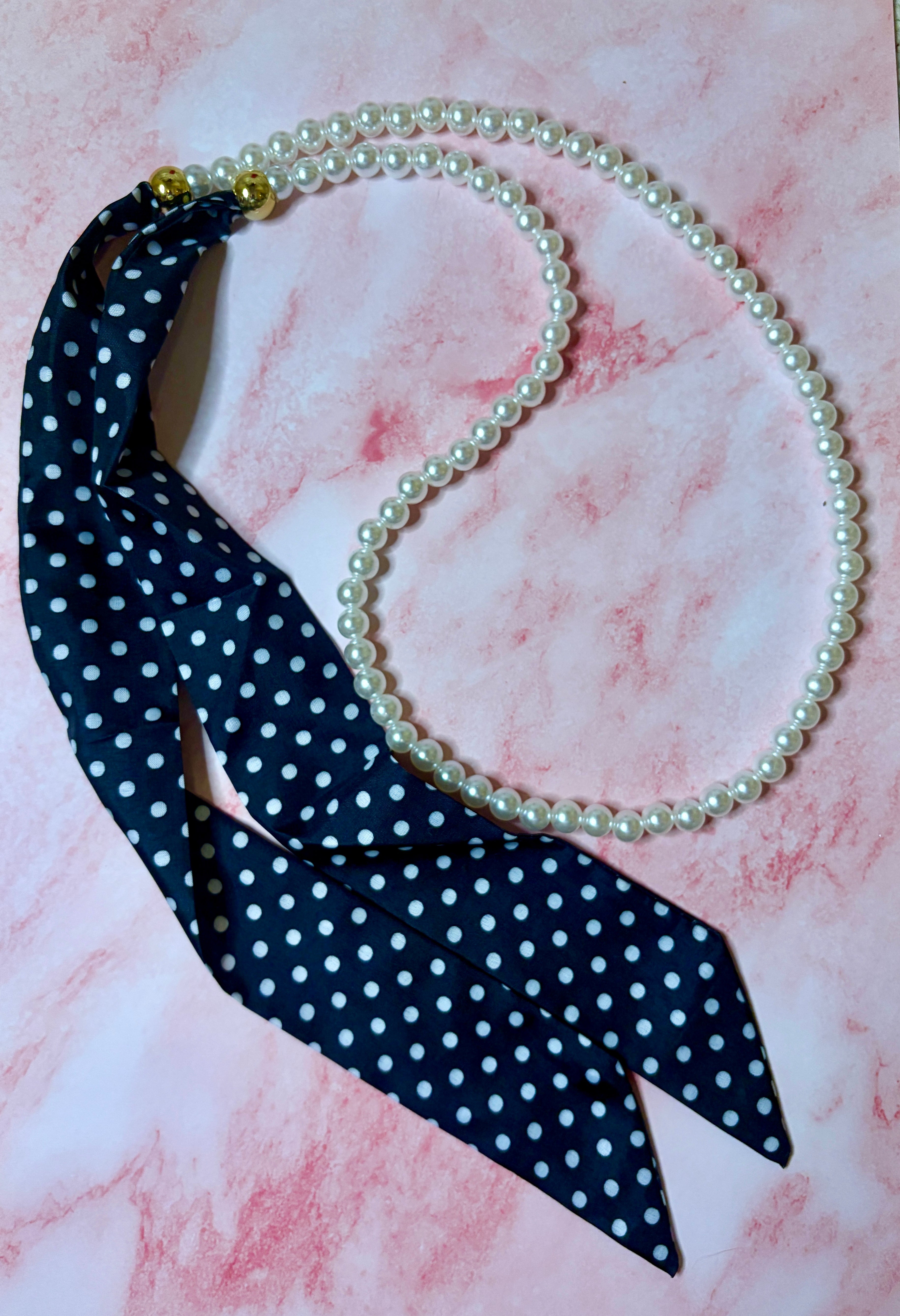 Pearl scarf lariat