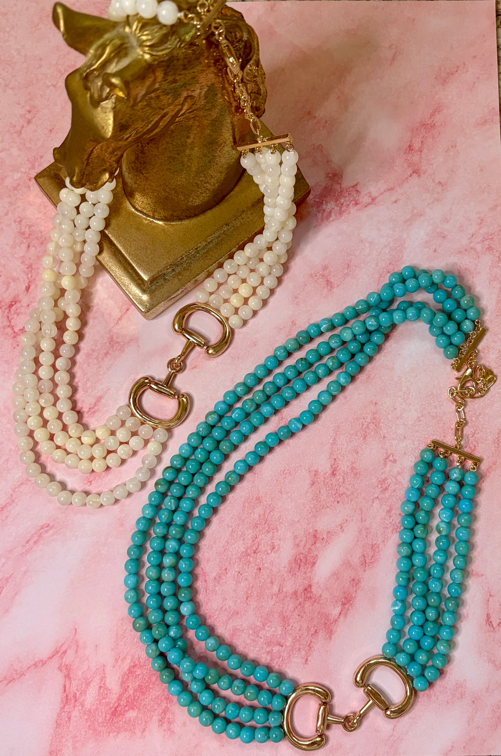Beaded Horsebit Necklace